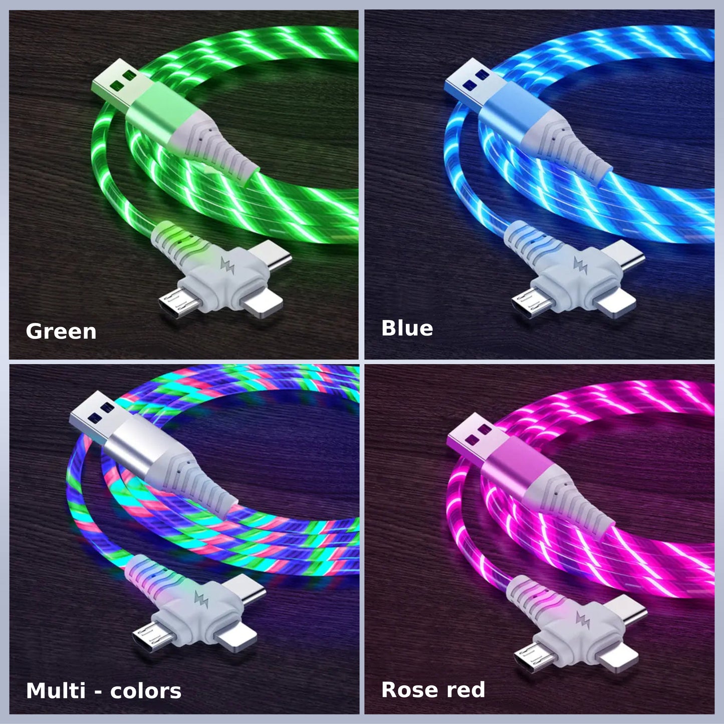 Not Boring™ - 3-in-1 Luminous LED Charging + Sync cable