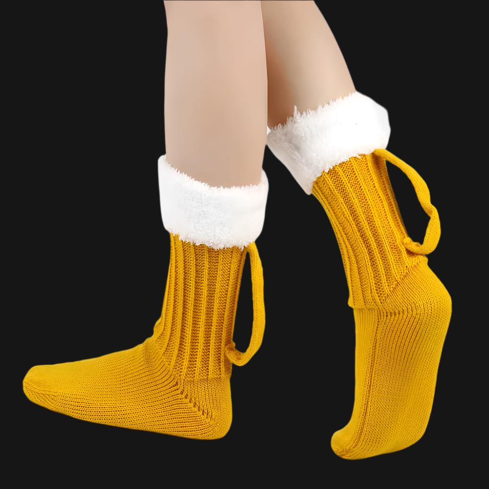 Beer Mug Socks - Knitted With Handle