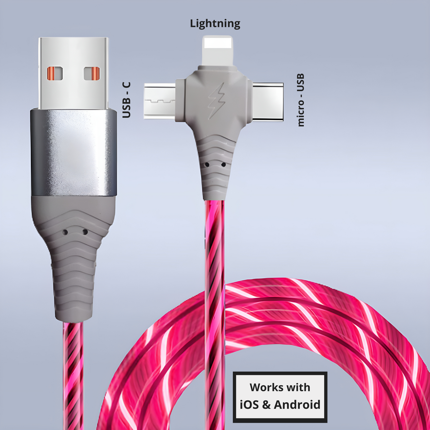 Not Boring™ - 3-in-1 Luminous LED Charging + Sync cable