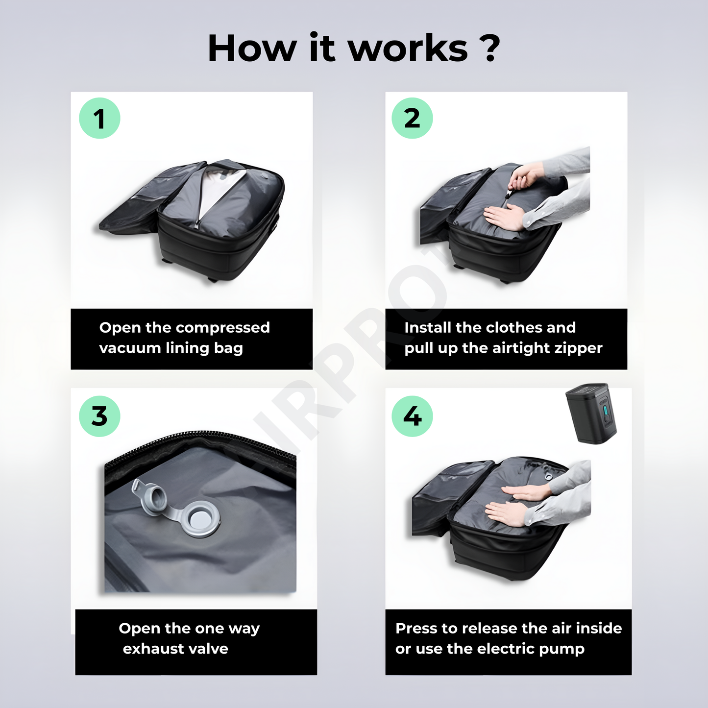 AirPro™ – Carry-On Vacuum Compression Backpack