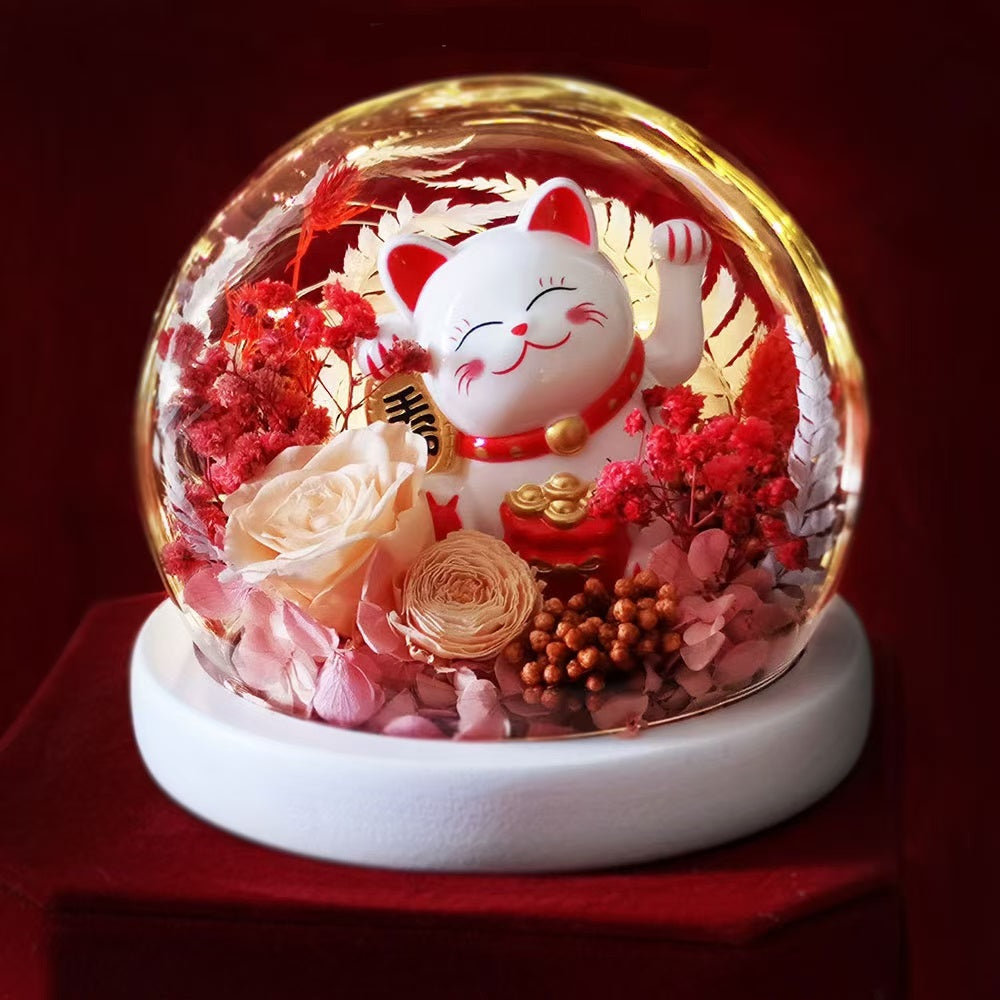 Cat Doll Feng Shui Crystal Dome - BeHappy Store -