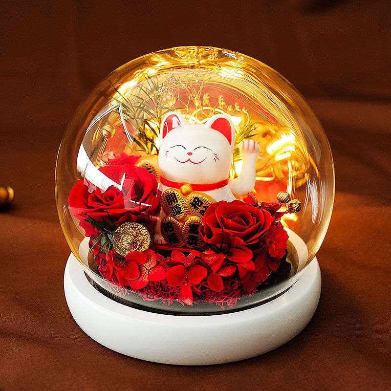 Cat Doll Feng Shui Crystal Dome - BeHappy Store -