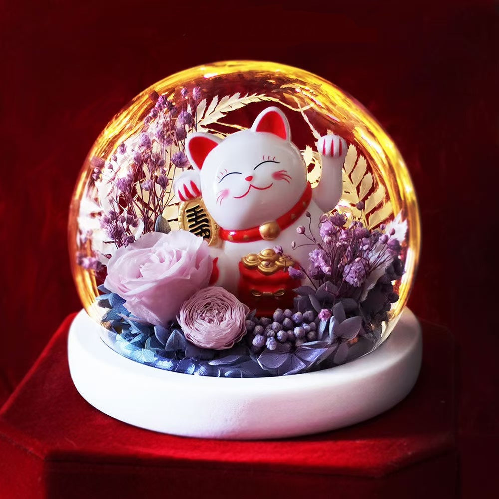 Cat Doll Feng Shui Crystal Dome - BeHappy Store -