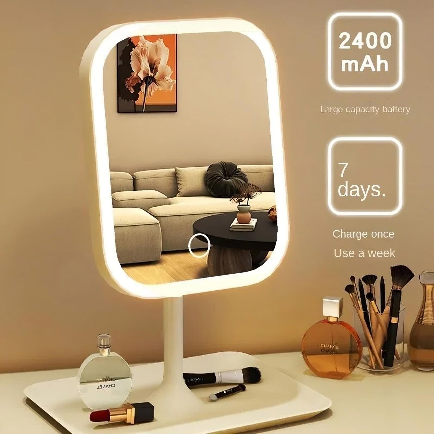 LED Vanity Makeup Mirror – Dimmable Tri-Color Lighting