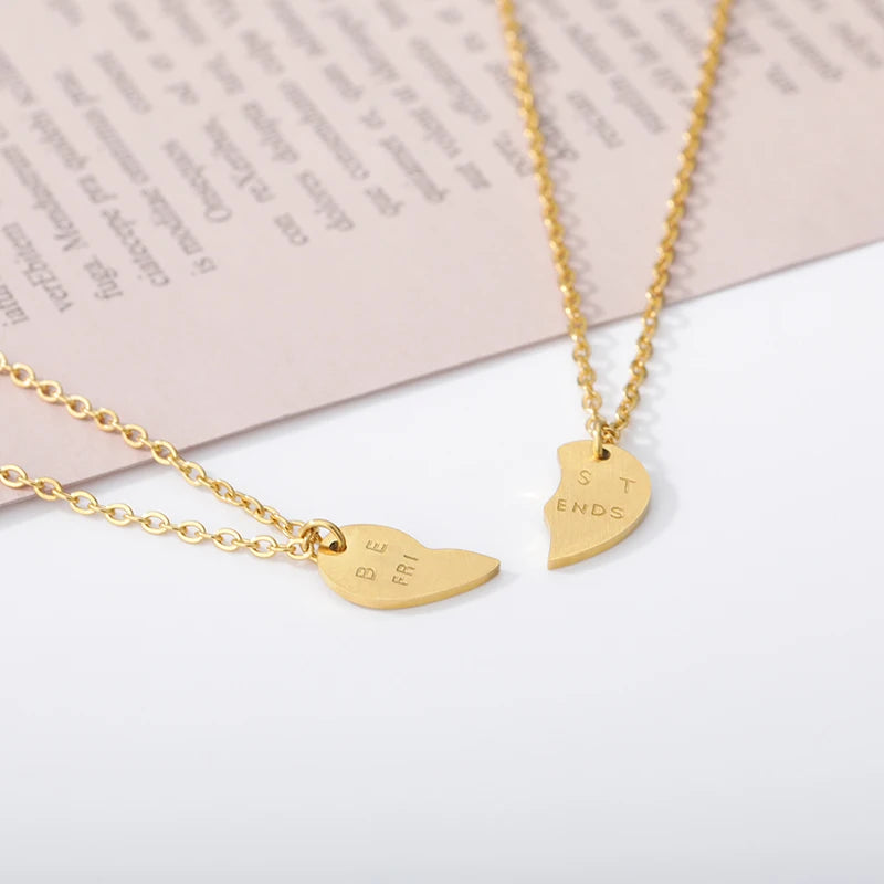 BFF Split Heart Necklaces For Women - BeHappy Store -