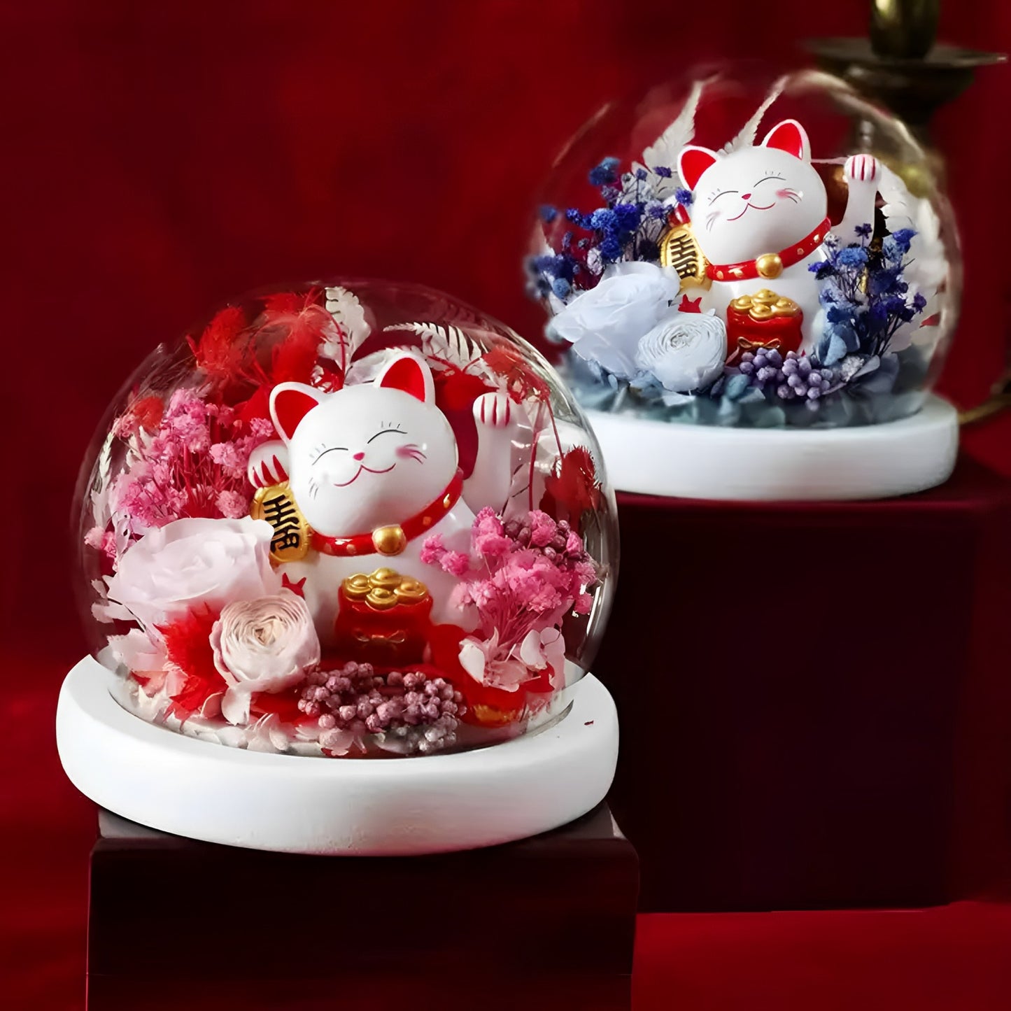 Cat Doll Feng Shui Crystal Dome - BeHappy Store -