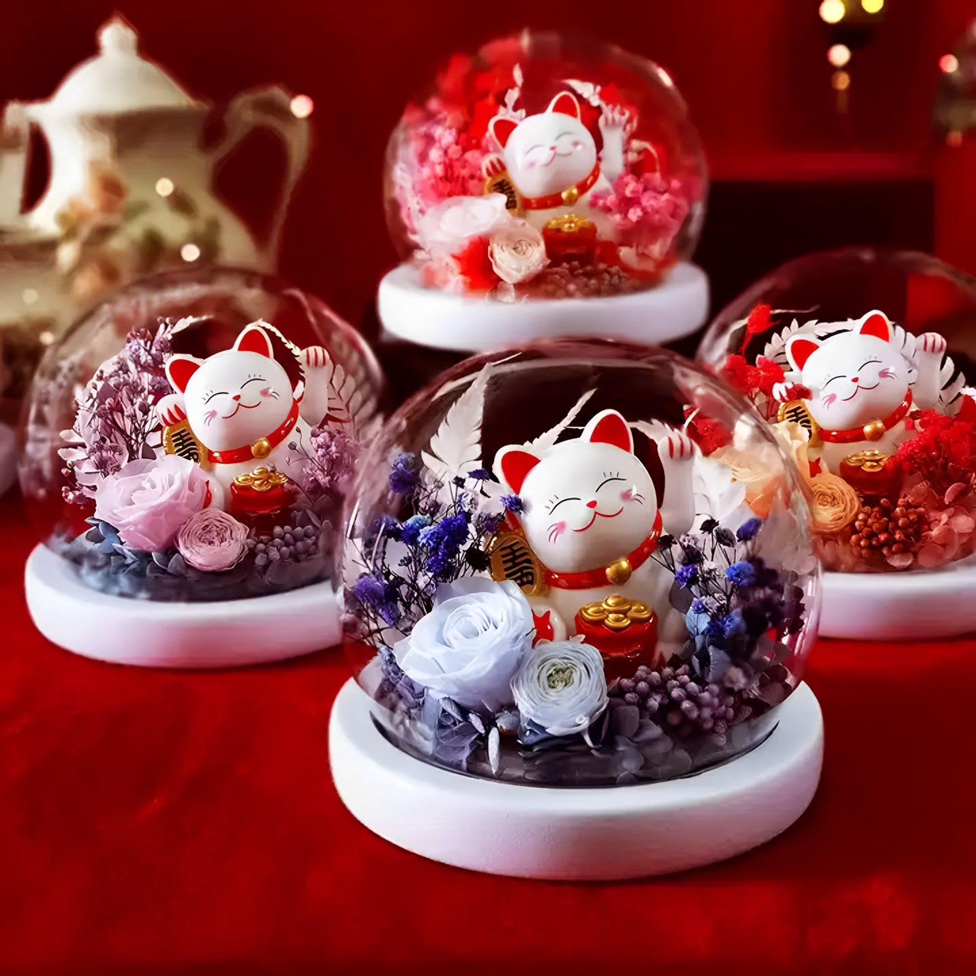 Cat Doll Feng Shui Crystal Dome - BeHappy Store -