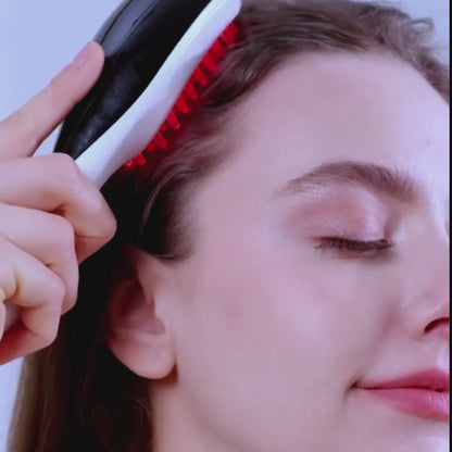 Red & Blue Light Electric Scalp Massager Brush – Hair Growth & Relaxation Comb for Women