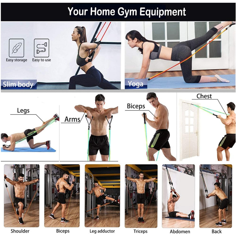 150LBS Resistance Bands Set with Handles for Working Out - BeHappy Store -