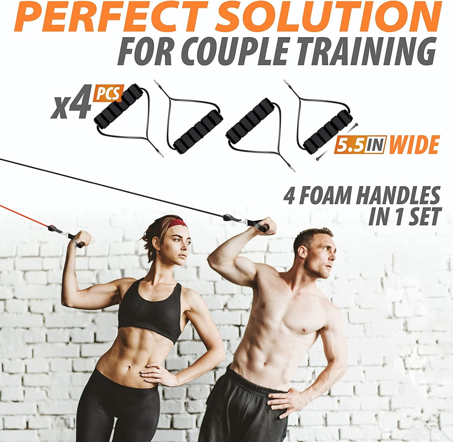 150LBS Resistance Bands Set with Handles for Working Out - BeHappy Store -