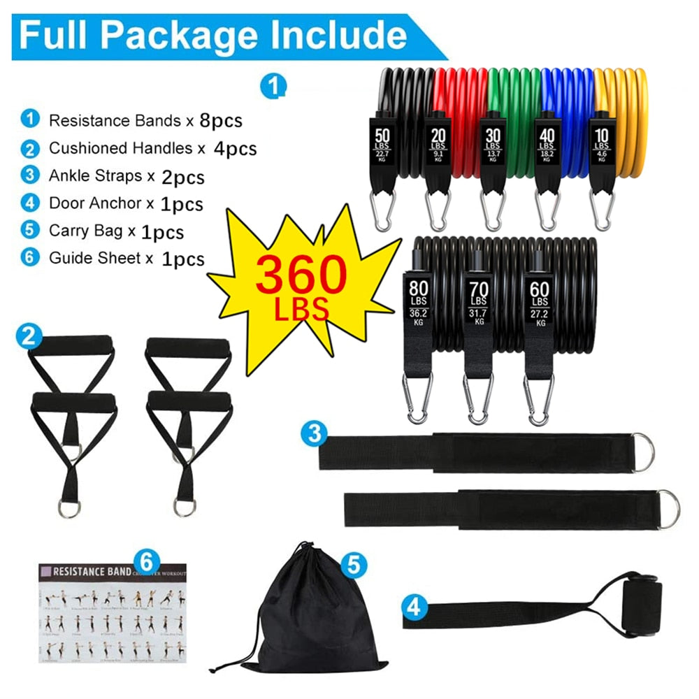150LBS Resistance Bands Set with Handles for Working Out - BeHappy Store -
