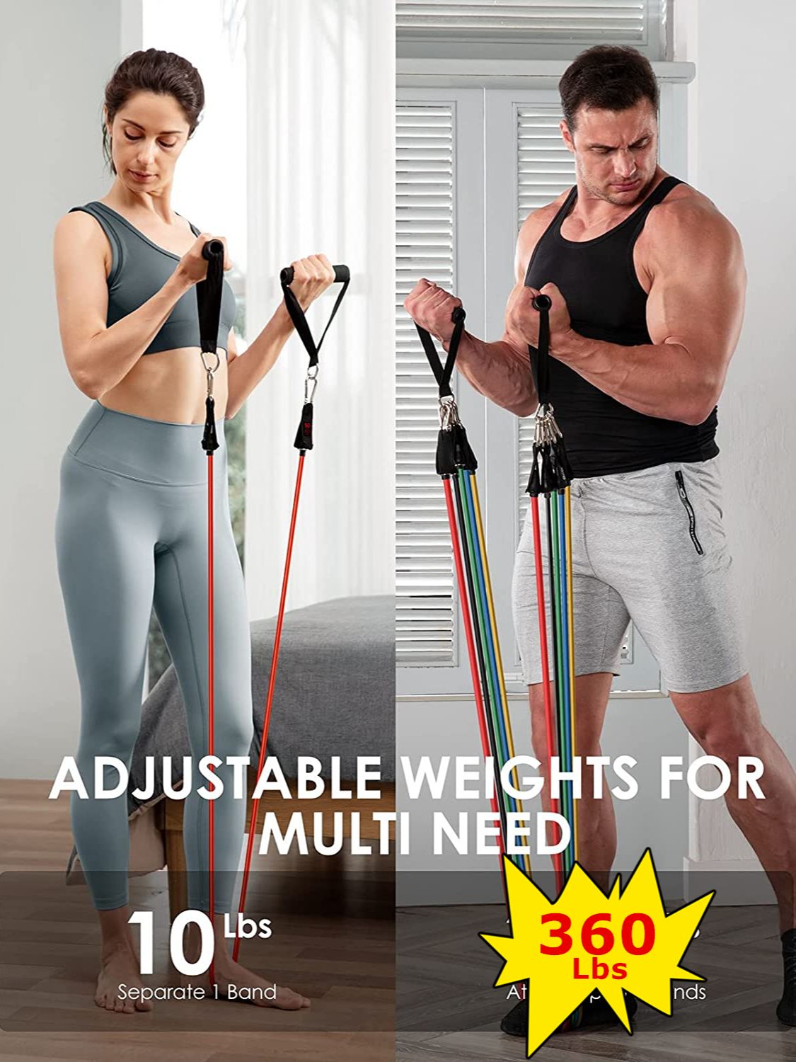150LBS Resistance Bands Set with Handles for Working Out - BeHappy Store -